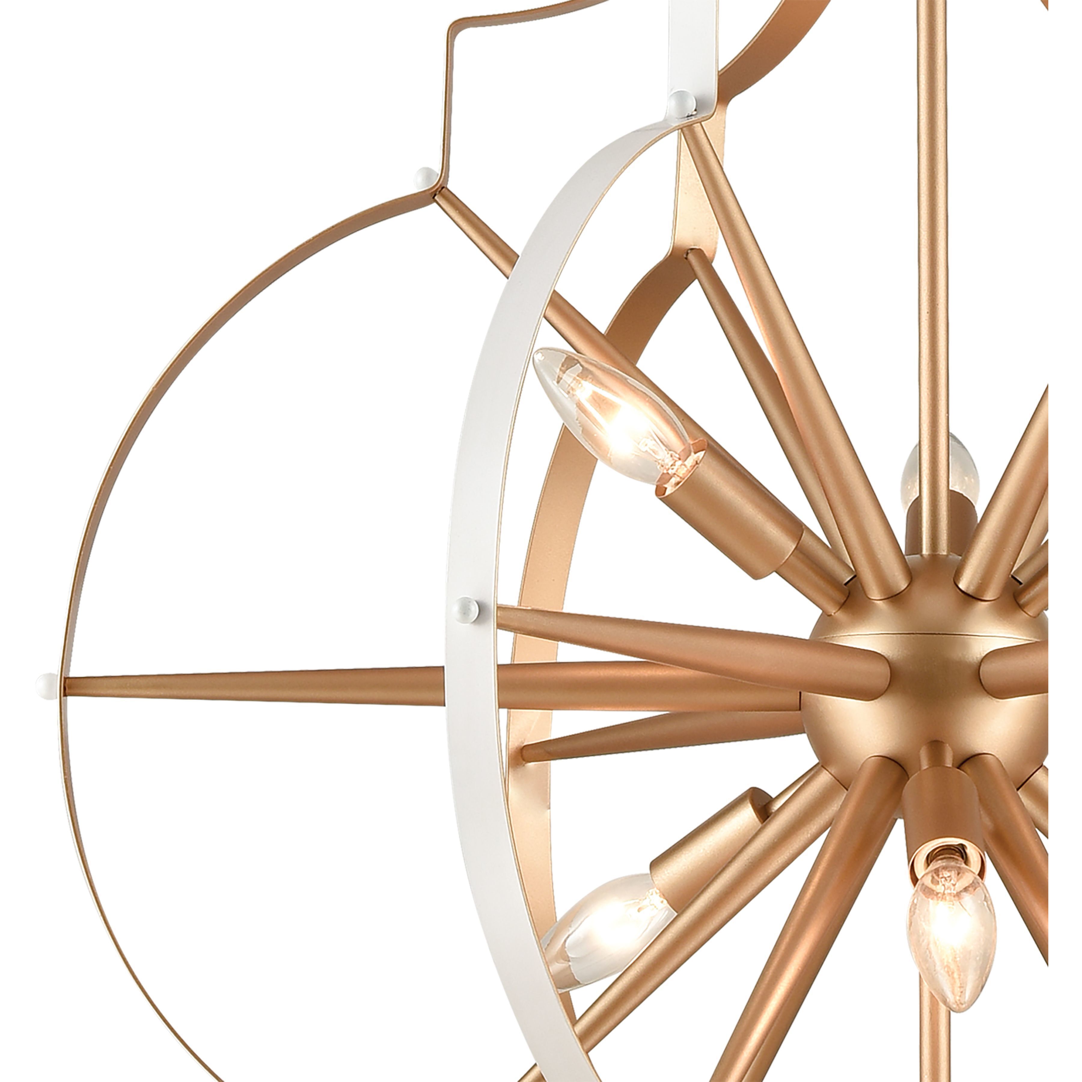 Laguna Beach 6 Light 26 inch Gold with White Chandelier Ceiling Light