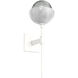 Cabochon Belvedere Sconce Wall Light in 3000K LED, Smoke, Salt White with White Marble