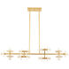 Amani 14 Light 48 inch Royal Gold Linear Chandelier Ceiling Light