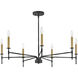 Hux LED 36 inch Black Chandelier Ceiling Light