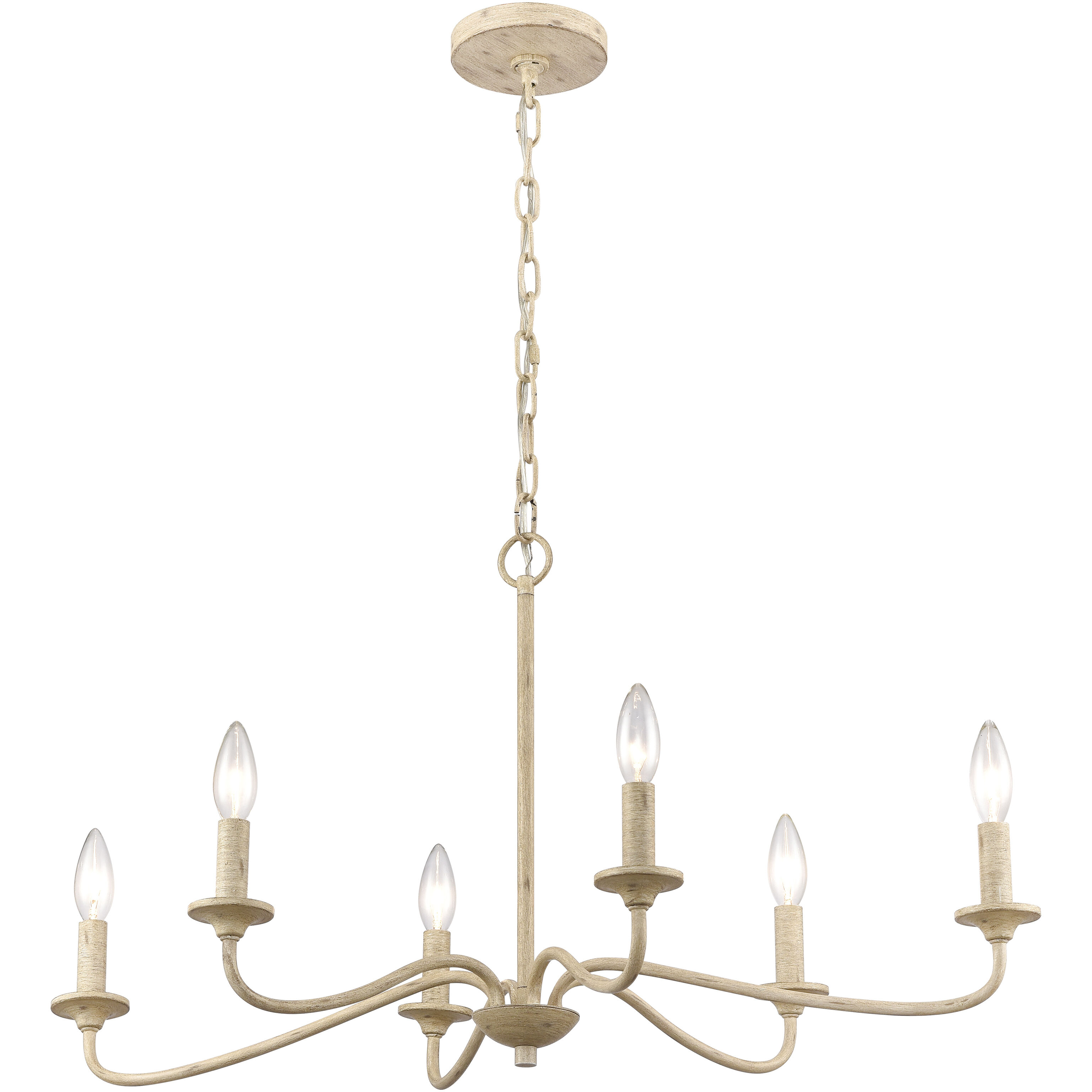 Ellisville 6 Light 30 inch Antique Cream Chandelier Ceiling Light