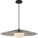 Cruz LED 24 inch Metal - Black and White Pendant Ceiling Light in Spun Aluminum Shade