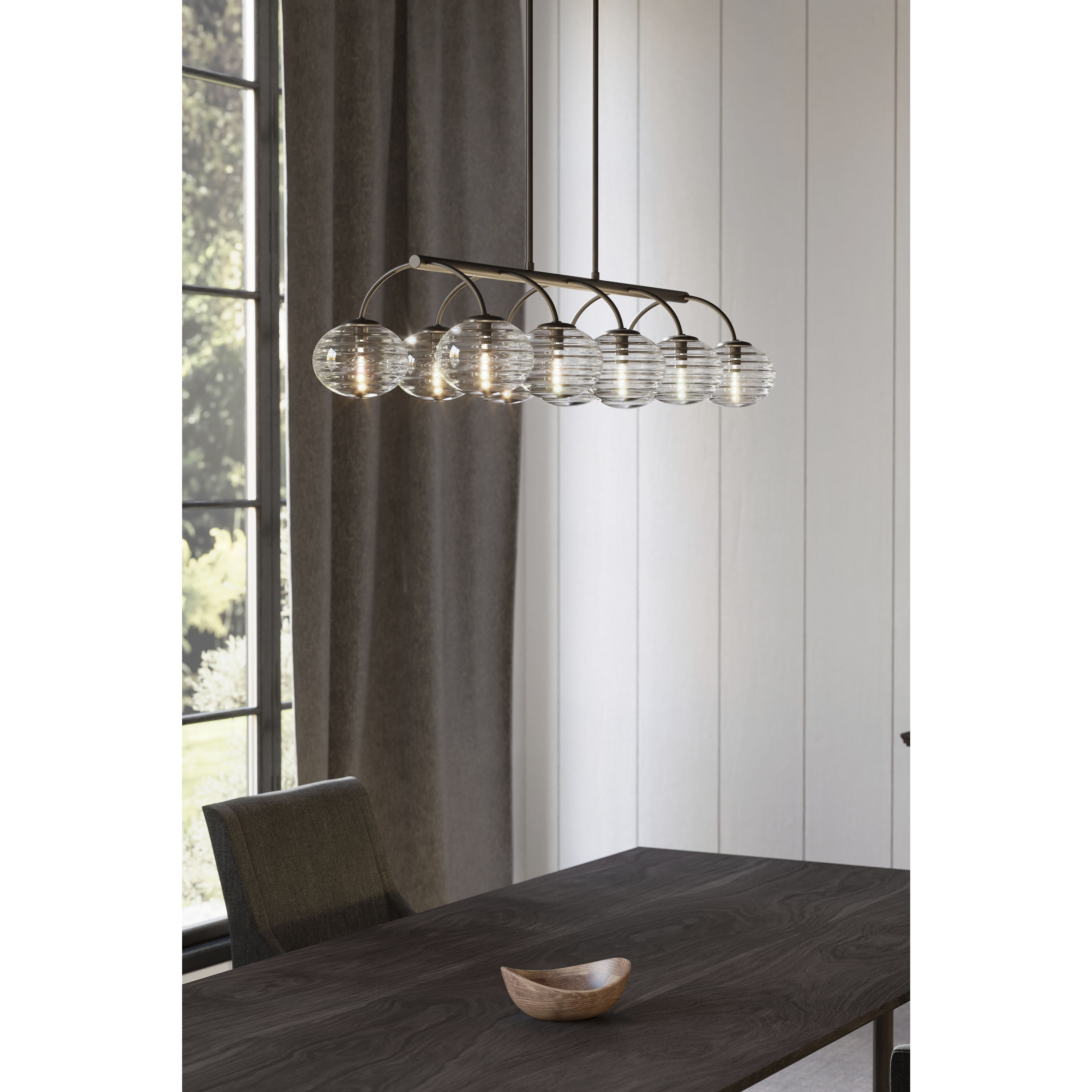 Lenora 10 Light 47 inch Dark Bronze Linear Chandelier Ceiling Light