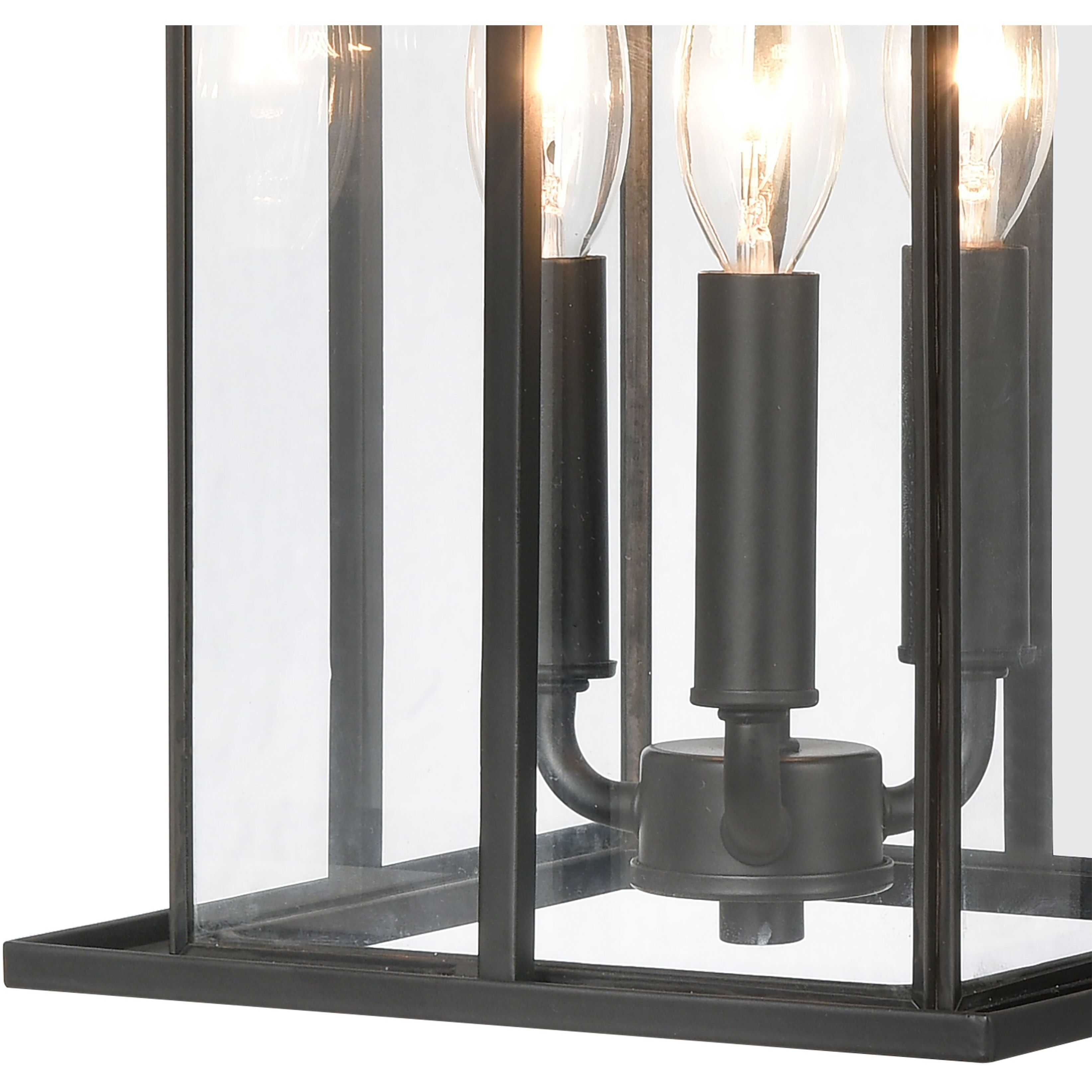 Oak Park 3 Light 17 inch Matte Black Outdoor Wall Sconce