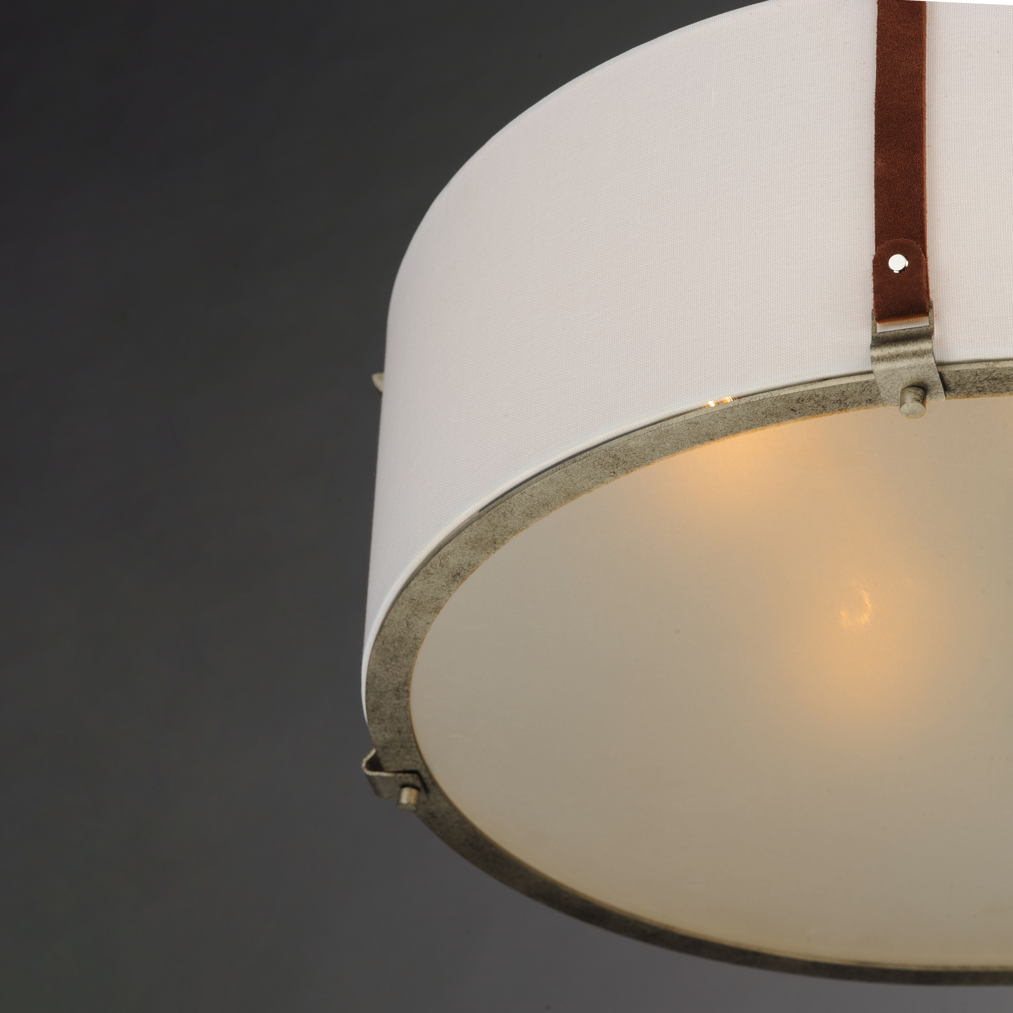 Sausalito 4 Light 24 inch Weathered Zinc / Brown Suede Multi-Light Pendant Ceiling Light