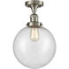 Franklin Restoration X-Large Beacon LED 10 inch Brushed Satin Nickel Semi-Flush Mount Ceiling Light in Seedy Glass, Franklin Restoration