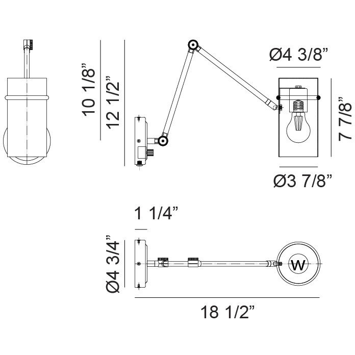 Cilindro 1 Light 4.75 inch Wall Sconce