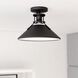 Canton LED 11.5 inch Black and Matte White Semi-Flush Mount Ceiling Light