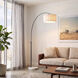 Scallop 92 inch 14 watt Black Nickel and White Arc Floor Lamp Portable Light