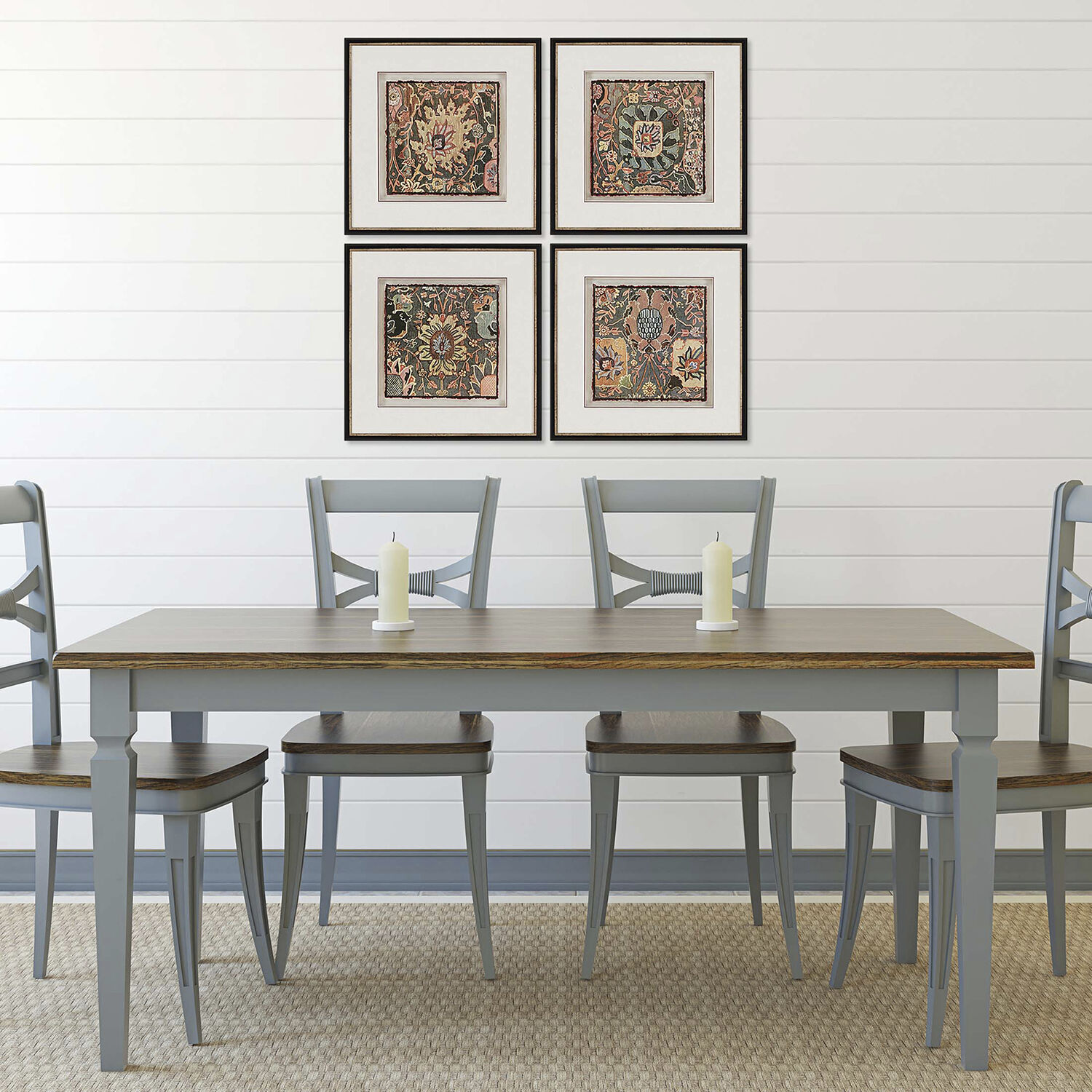 Global Multi and Red and Gray and Brown Framed Art