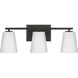 Vertex 3 Light 20.87 inch Matte Black Bath Light Wall Light