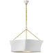 AERIN Ayers LED 30.5 inch Hand-Rubbed Antique Brass and Plaster White Sculptural Chandelier Ceiling Light