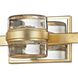 Splash LED 18.25 inch Gold Leaf Bath And Vanity Wall Light, Clear Pressed Glass