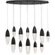 Ecrou Linear Chandelier Ceiling Light in Black