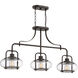 Trilogy 3 Light 38 inch Old Bronze Island Chandelier Ceiling Light
