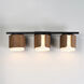 Draughtsman 3 Light 27 inch Walnut and Black Bath Vanity Light Wall Light in Satin White