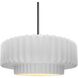Radiance Collection - Pleated Tier Pendant Ceiling Light in Brushed Nickel, Dedicated LED, Black Cord, Gloss White, 14.5W x 5.25H, Form+Finish+Function
