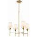 Broche 4 Light 28 inch Antique Gold Chandelier Ceiling Light