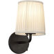 Alora Mood Scout 1 Light 6 inch Matte Black and White Linen Bath Vanity Light Wall Light