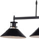 Canton 3 Light 40.25 inch Black and Matte White Linear Chandelier Ceiling Light
