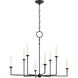 Chapman & Myers Rowen LED 38 inch Aged Iron Chandelier Ceiling Light, Large