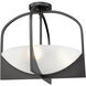 Devon 4 Light 18 inch Matte Black Semi Flush Mount Ceiling Light