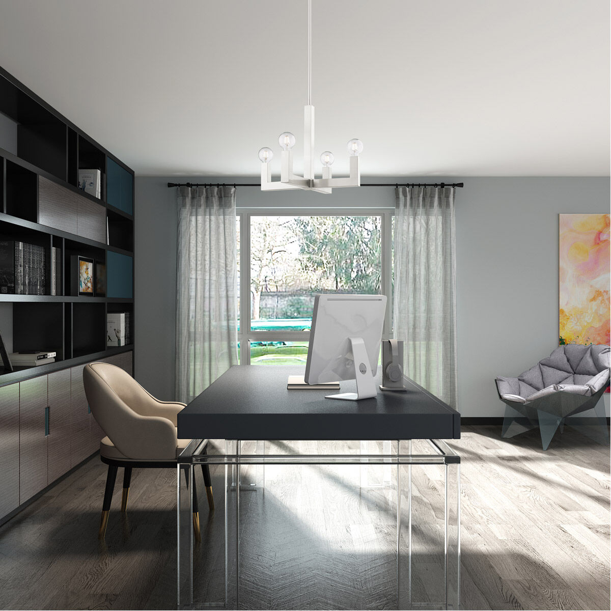 Solna 4 Light 20 inch Brushed Nickel Chandelier Ceiling Light