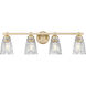 Andree 4 Light 32 inch Modern Gold Bathroom Vanity Wall Light