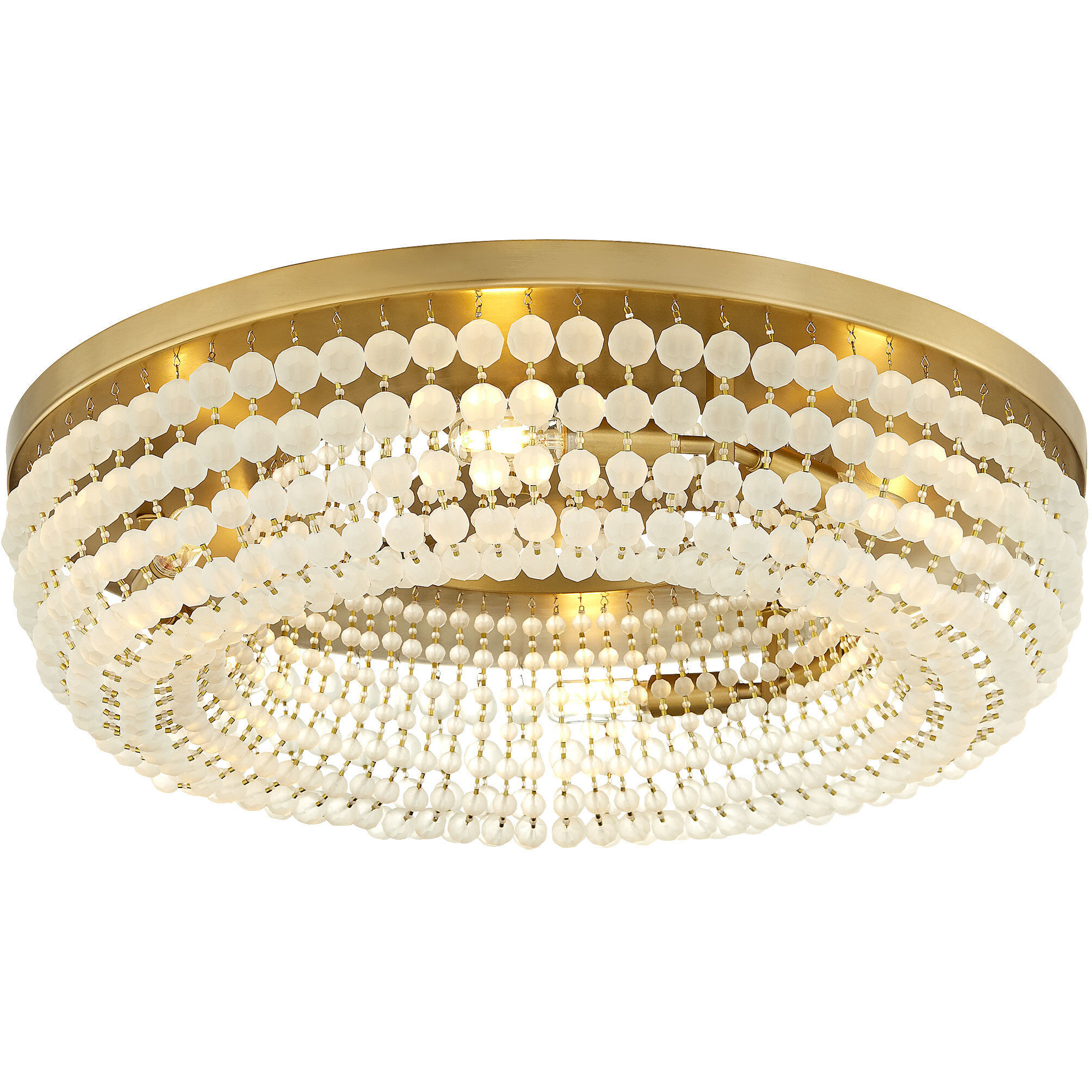 Ophelia 6 Light 24.5 inch Aged Brass Flush Mount Ceiling Light