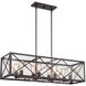High Line 8 Light 39 inch Satin Bronze Linear Chandelier Ceiling Light
