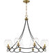 Vantage Kearney Park 8 Light 35 inch Coal and Soft Brass Chandelier Ceiling Light