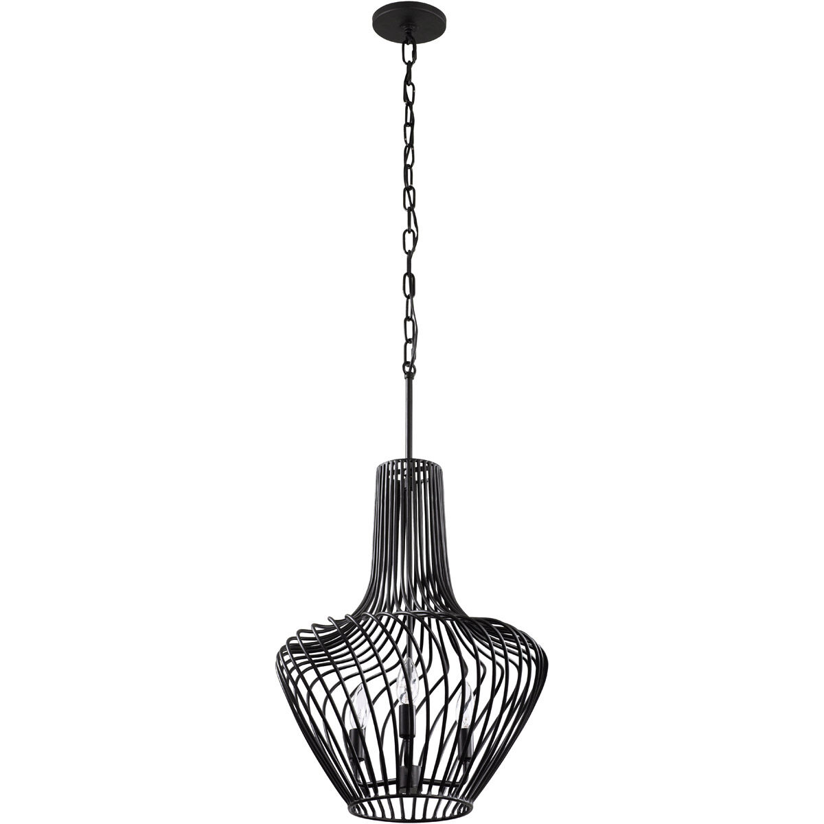 Elsa 3 Light 16 inch Black Pendant Ceiling Light