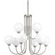 Carisa 9 Light 31.5 inch Brushed Nickel Chandelier Ceiling Light
