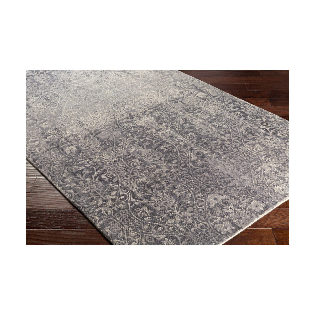 Edith 36 X 24 inch Cream/Medium Gray/Charcoal Rugs, Wool