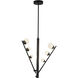 Cypress LED 9.63 inch Black/Opal Glass Pendant Ceiling Light