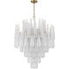 Ollie 21 Light 33.25 inch Aged Brass Chandelier Ceiling Light in Sand Glass Clear