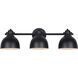Polo 3 Light 25 inch Black Vanity Light Wall Light