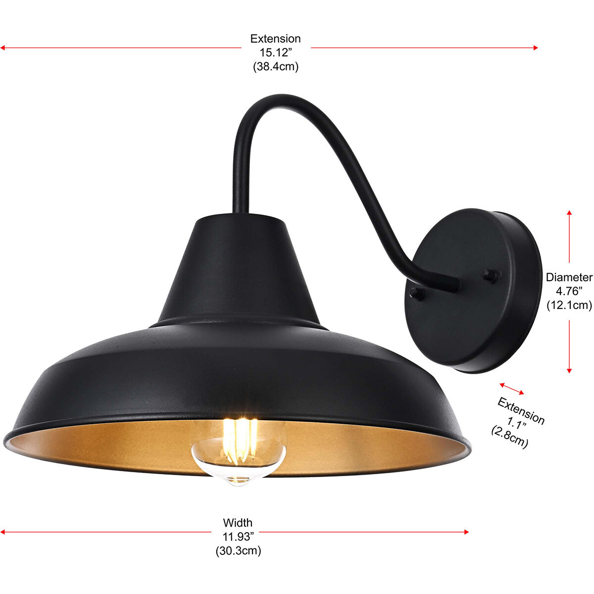 Tinsley 1 Light 10 inch Black Outdoor Wall Sconce