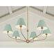 Xavier 6 Light 40 inch Vibrant Gold Chandelier Ceiling Light in Vibrant Gold and Green