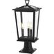 Berks 3 Light 20.5 inch Black Outdoor Post Light