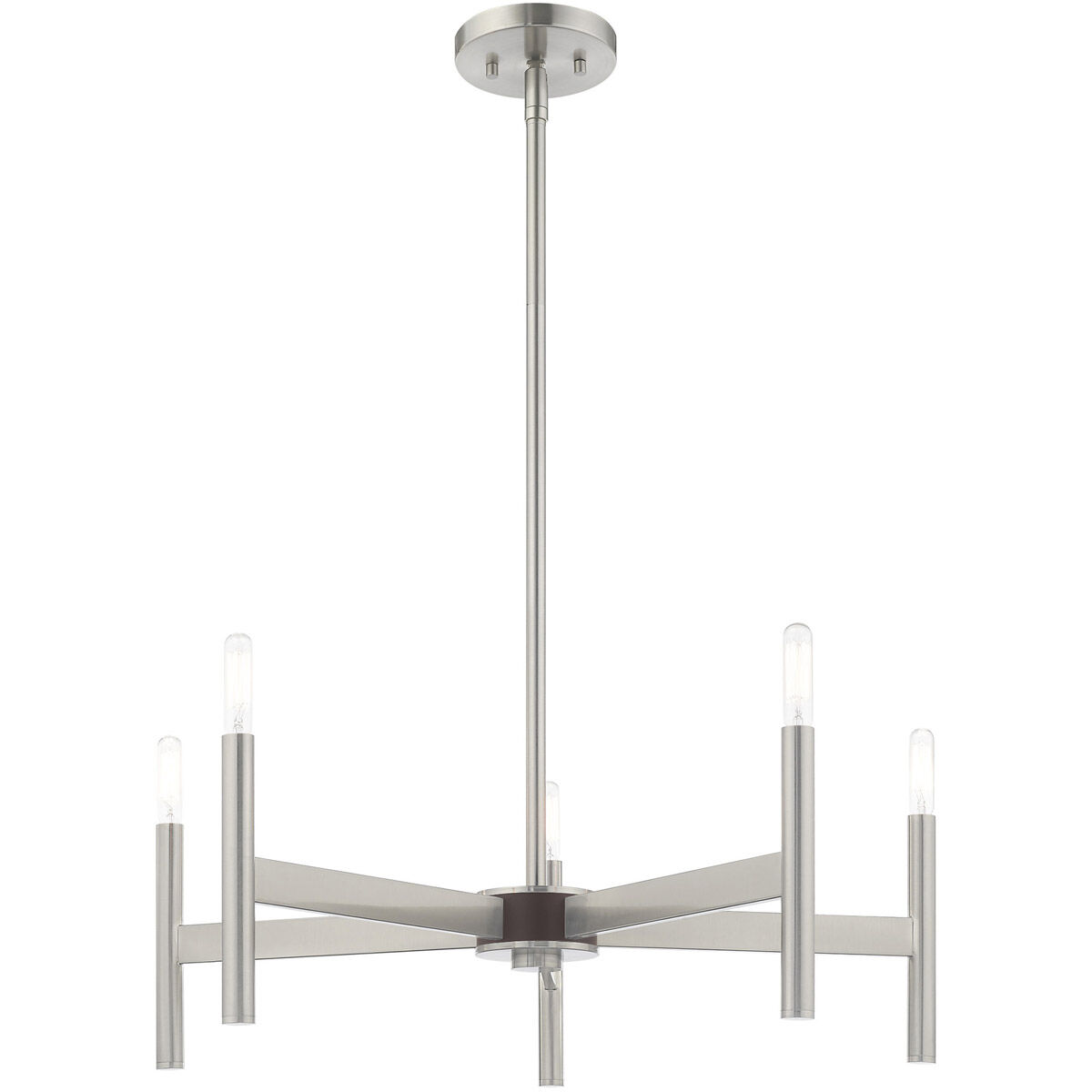 Copenhagen 5 Light 25 inch Brushed Nickel Chandelier Ceiling Light