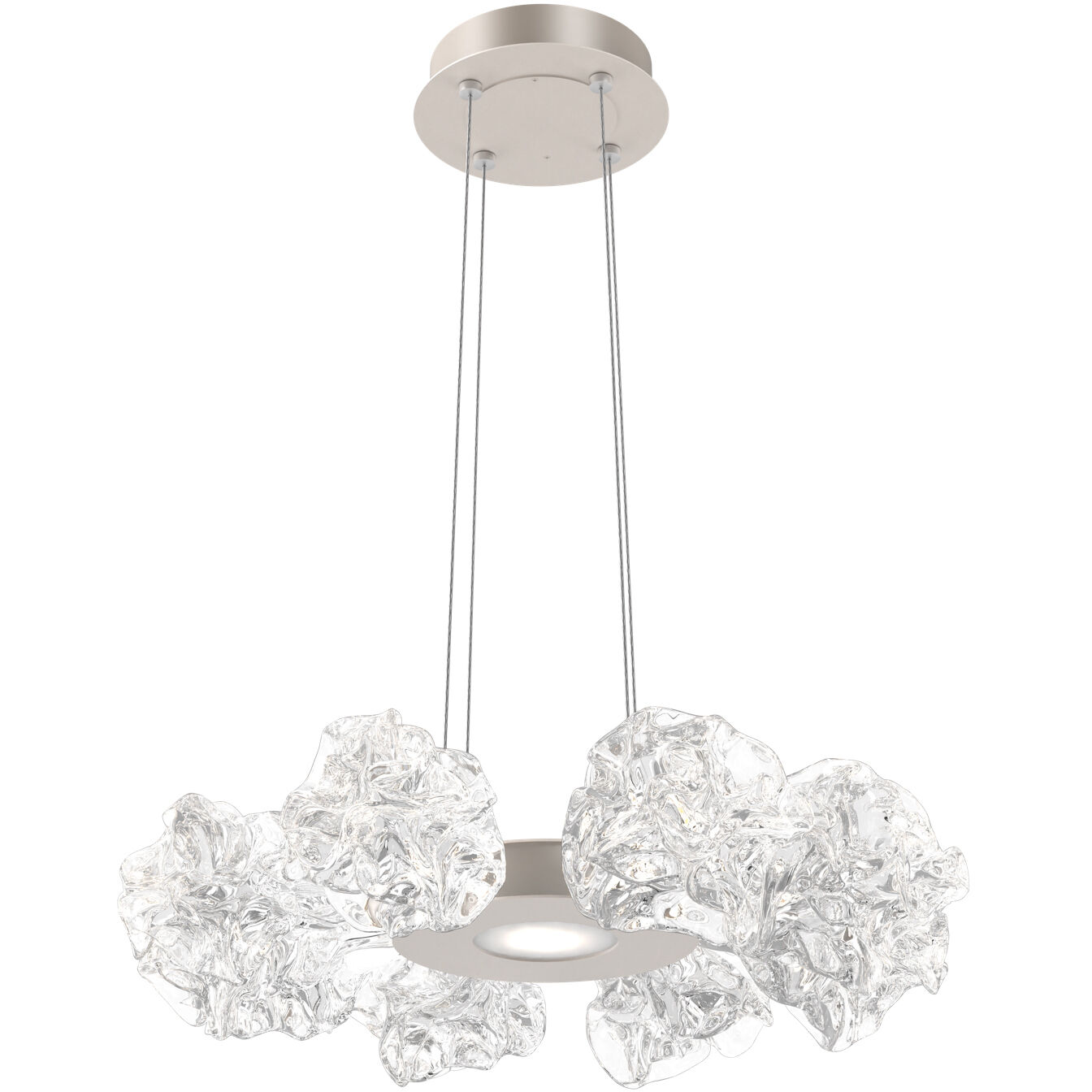 Blossom LED 23.9 inch Beige Silver Chandelier Ceiling Light in 3000K LED, Metallic Beige Silver, Radial Ring