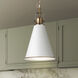 Ollie 1 Light 7.5 inch Matte White and Gold Pendant Ceiling Light