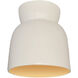Radiance Collection 1 Light 7.5 inch Matte White with Champagne Gold Outdoor Flush Mount