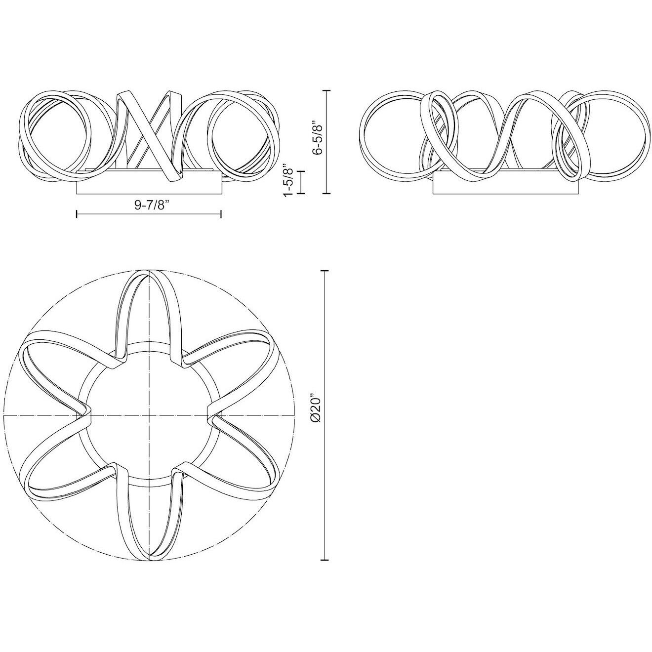 Synergy LED 20 inch Black Flush Mount Ceiling Light