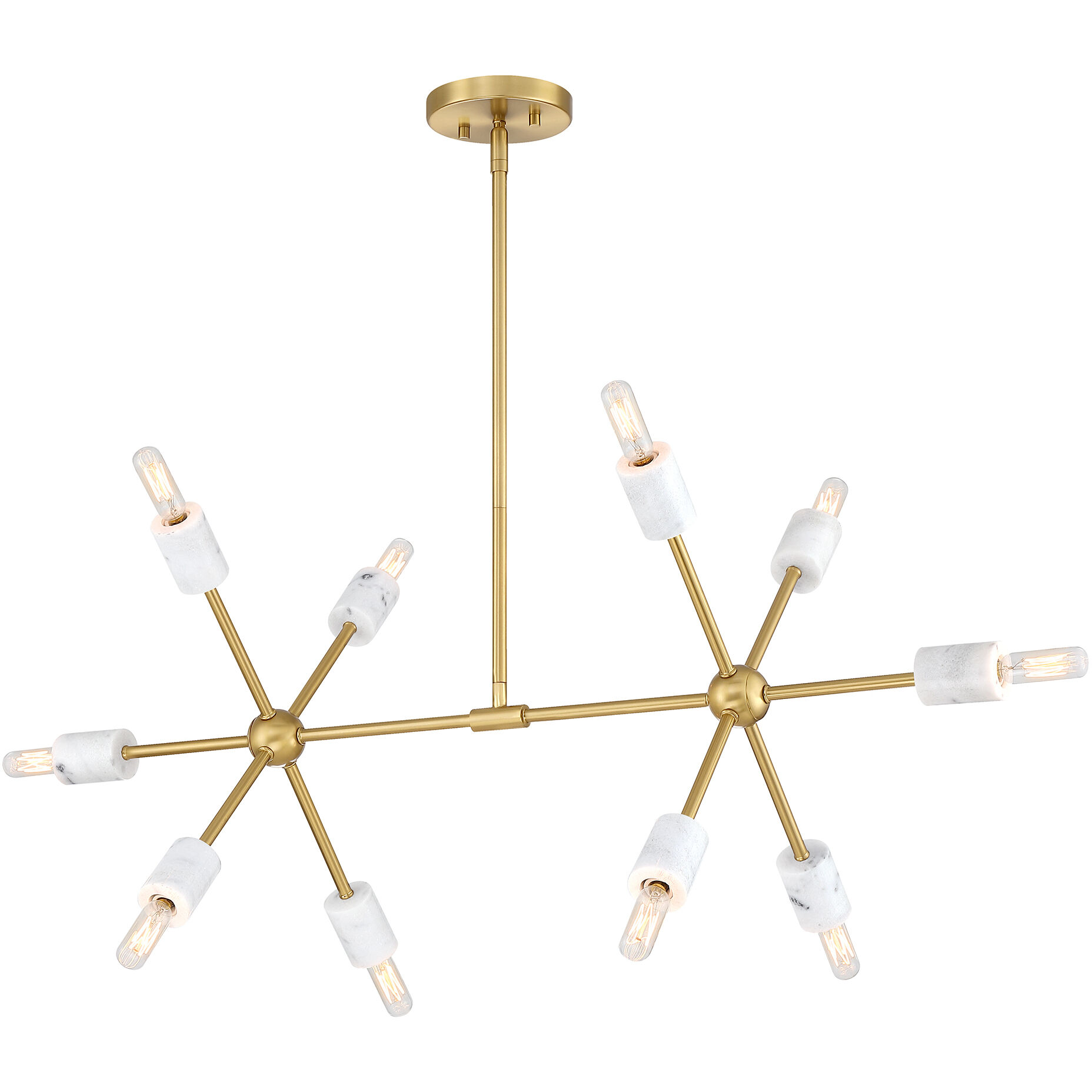 Star Dust 10 Light 34.75 inch Brushed Gold Island Pendant Ceiling Light