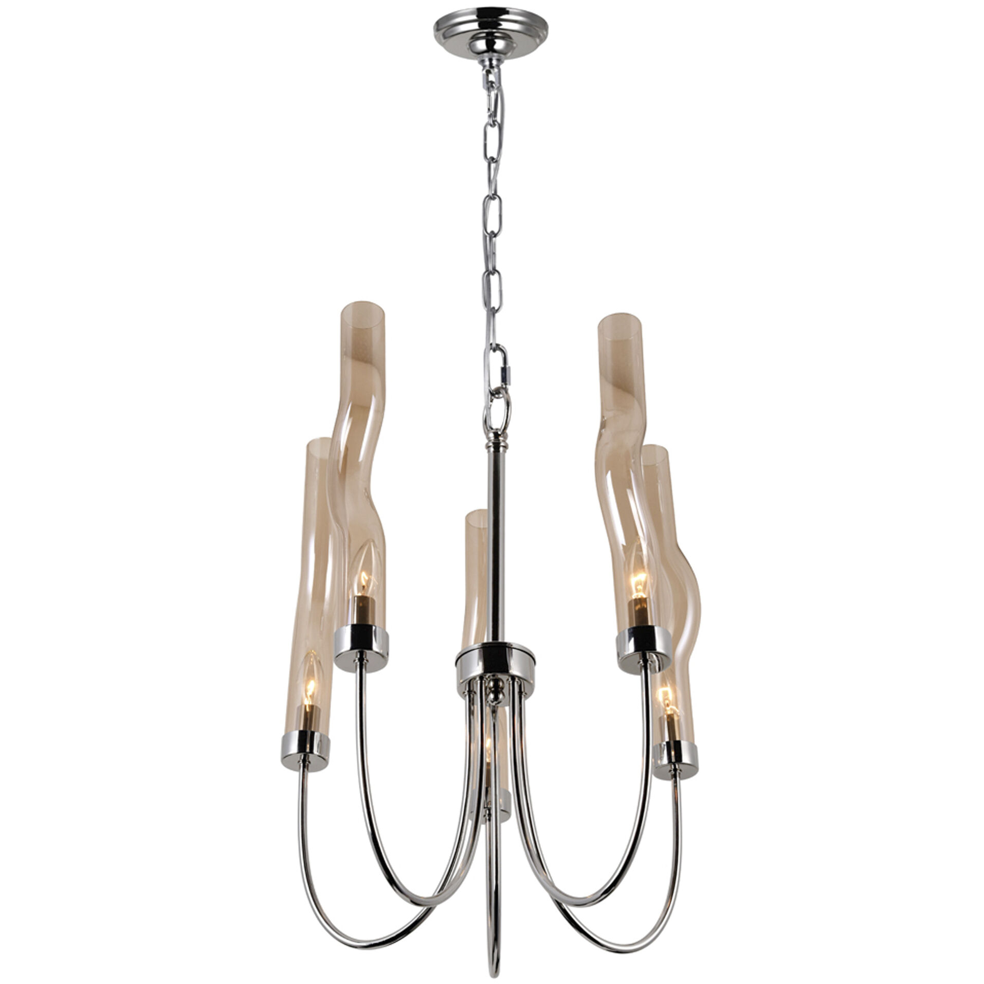Meduse 5 Light 16 inch Polished Nickel Up Chandelier Ceiling Light