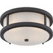 Willis LED 14 inch Textured Black and Antique White Outdoor Flush Mount