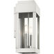 York 2 Light 16 inch Brushed Nickel Outdoor Wall Lantern