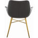 Channing Charcoal Brown Leather / Stainless Gold Dining Chair